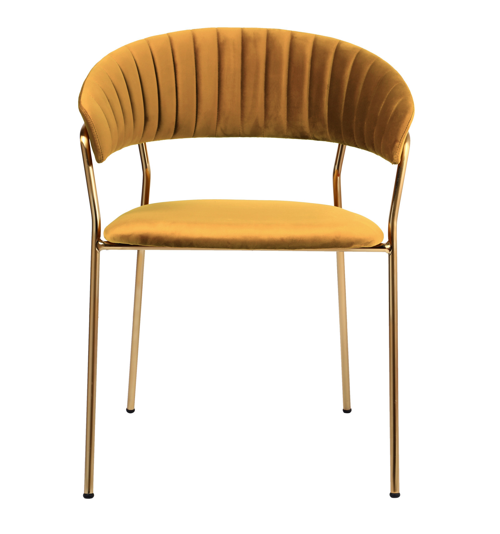 Modern Comfortable Velvet Living Room Chair Gold Legs Dining Chair With Armrest