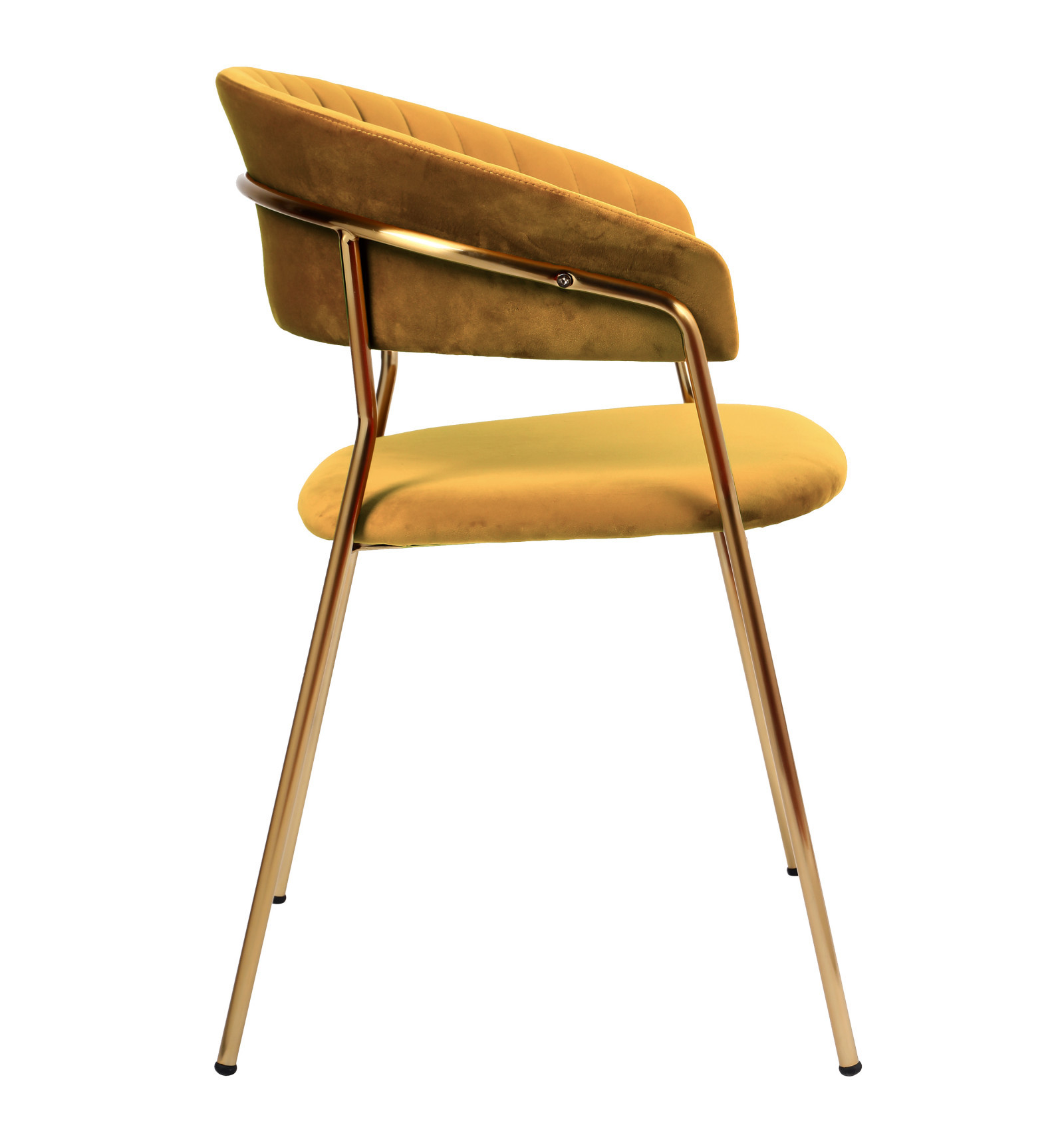 Modern Comfortable Velvet Living Room Chair Gold Legs Dining Chair With Armrest