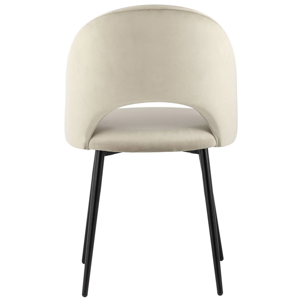 DINING CHAIR WITH BLACK METAL LEGS