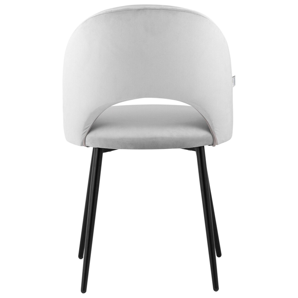 DINING CHAIR WITH BLACK METAL LEGS