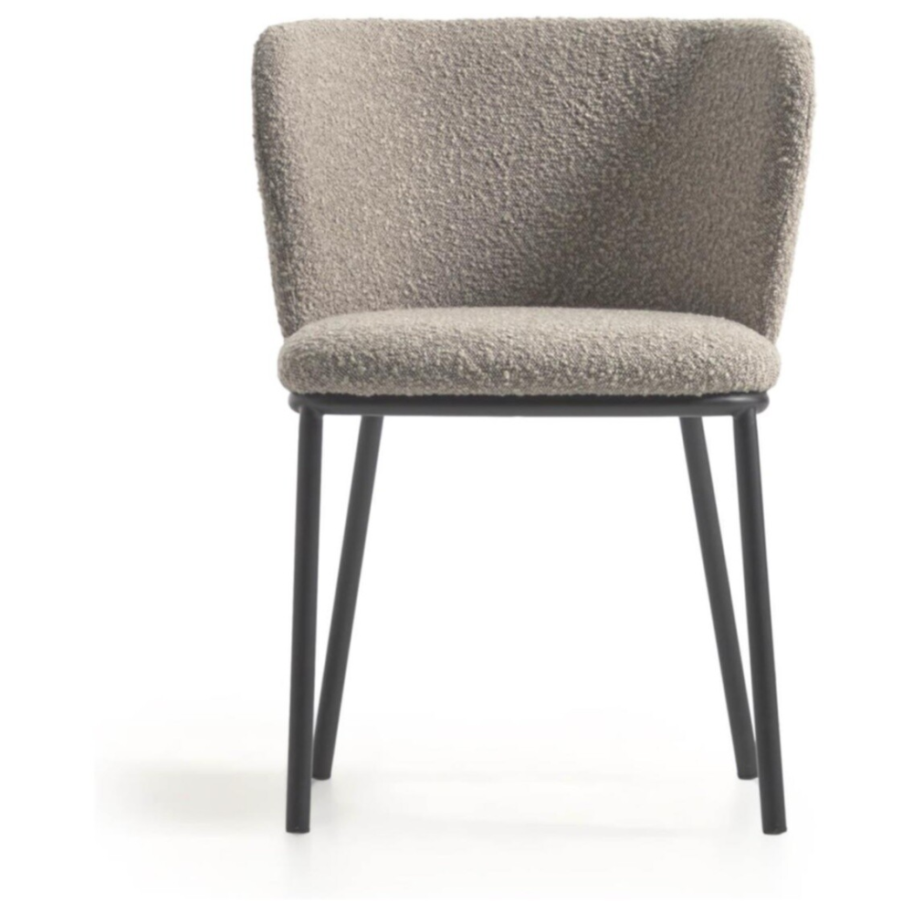 Dining chair soft on metal legs Foggy