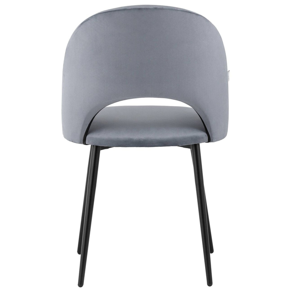 DINING CHAIR WITH BLACK METAL LEGS