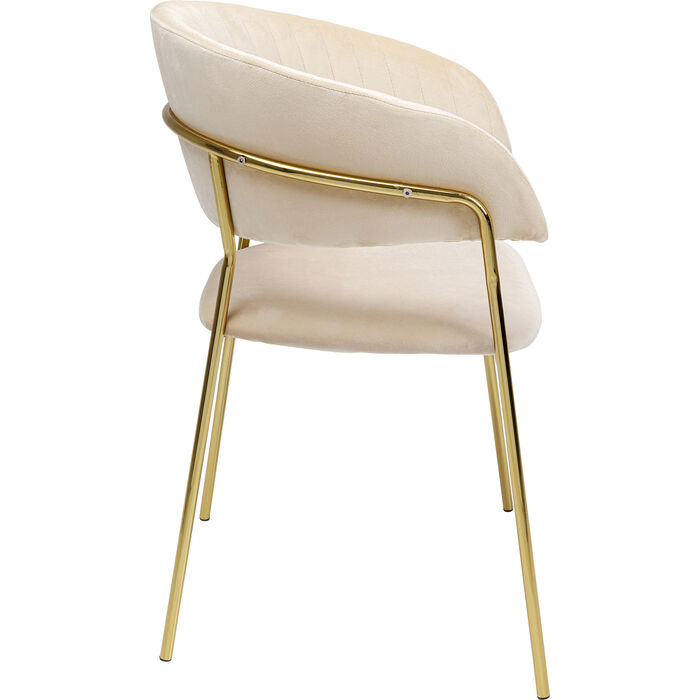 Modern Comfortable Velvet Living Room Chair Gold Legs Dining Chair With Armrest