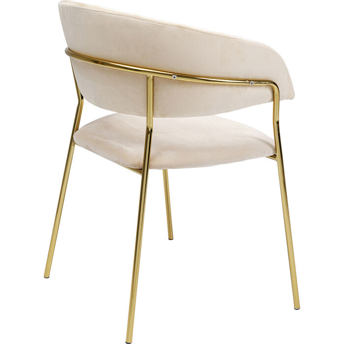 Modern Comfortable Velvet Living Room Chair Gold Legs Dining Chair With Armrest