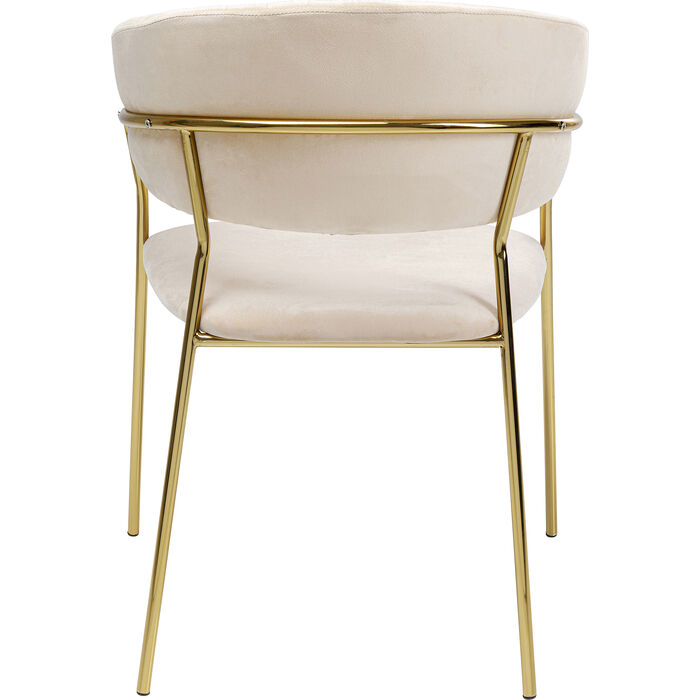 Modern Comfortable Velvet Living Room Chair Gold Legs Dining Chair With Armrest