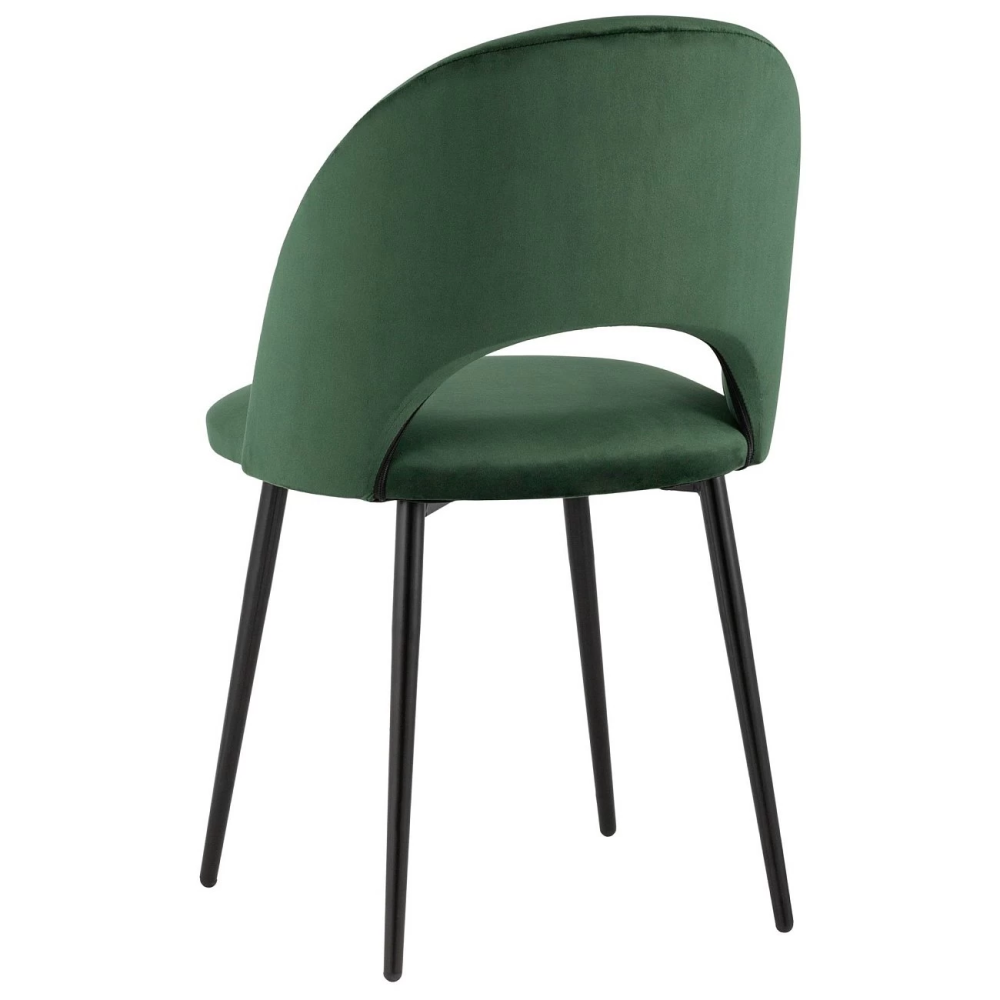 DINING CHAIR WITH BLACK METAL LEGS