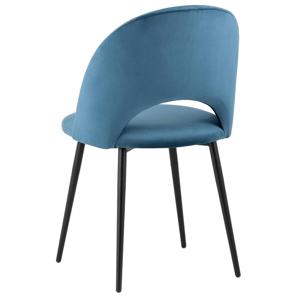 DINING CHAIR WITH BLACK METAL LEGS