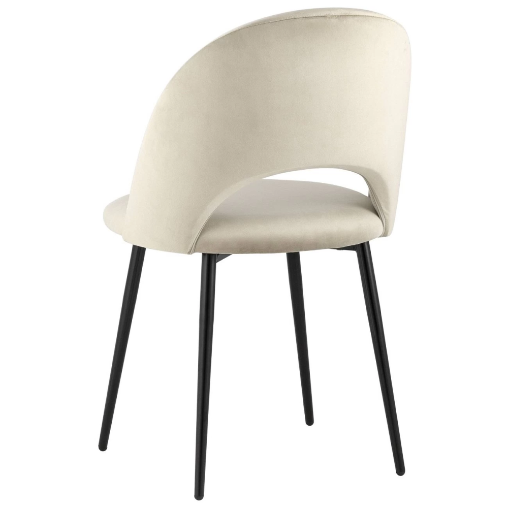 DINING CHAIR WITH BLACK METAL LEGS
