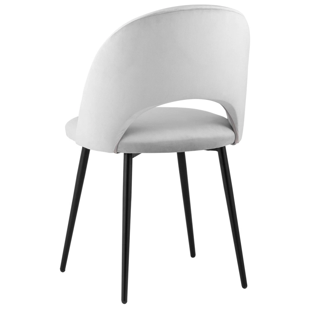 DINING CHAIR WITH BLACK METAL LEGS
