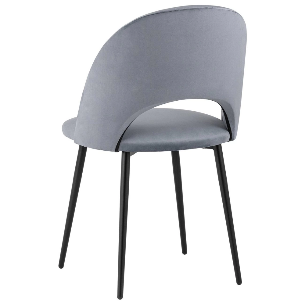 DINING CHAIR WITH BLACK METAL LEGS