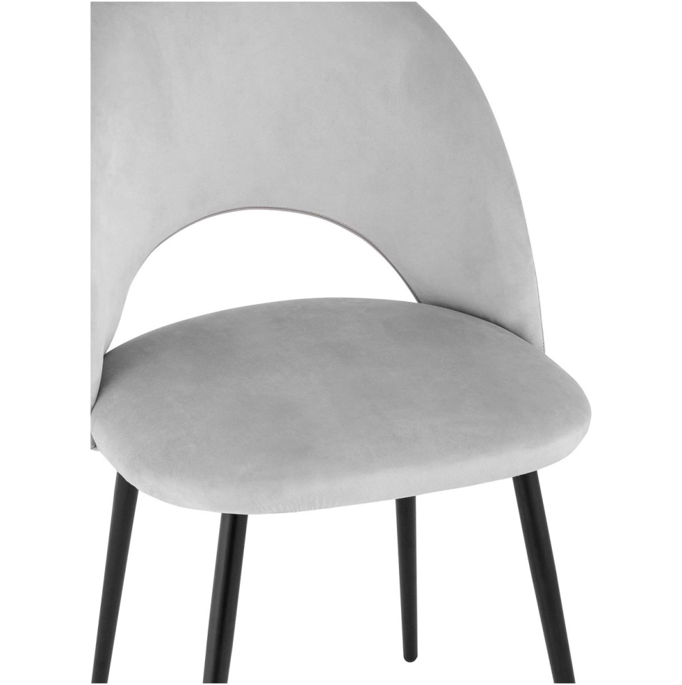 DINING CHAIR WITH BLACK METAL LEGS