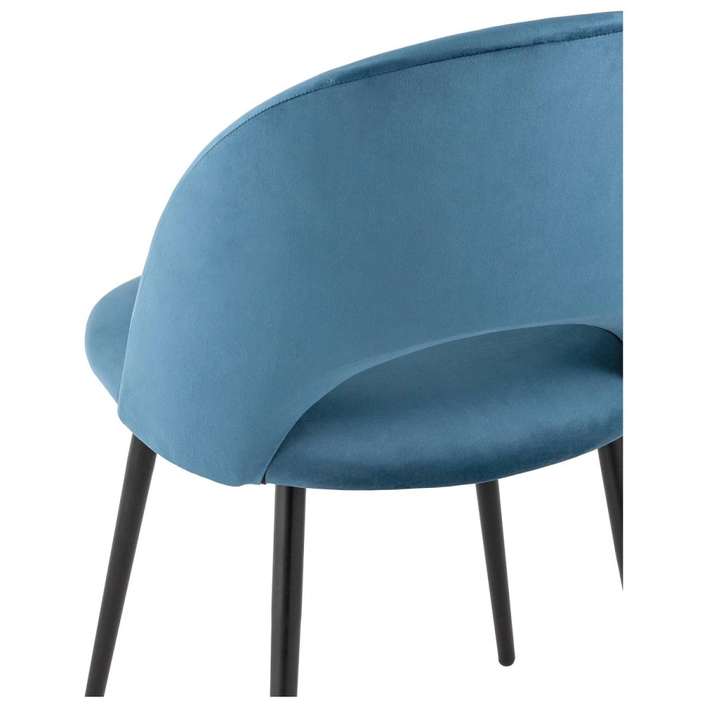 DINING CHAIR WITH BLACK METAL LEGS