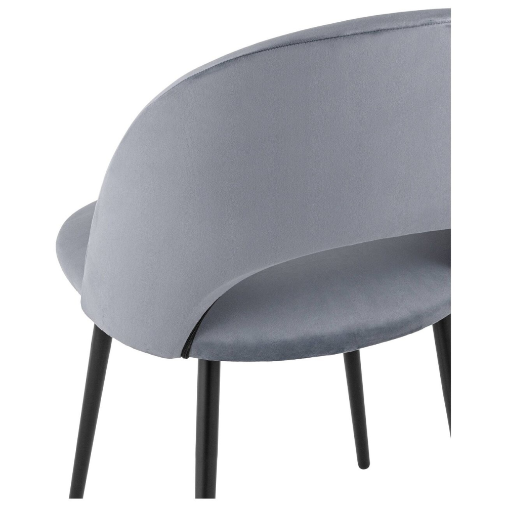 DINING CHAIR WITH BLACK METAL LEGS