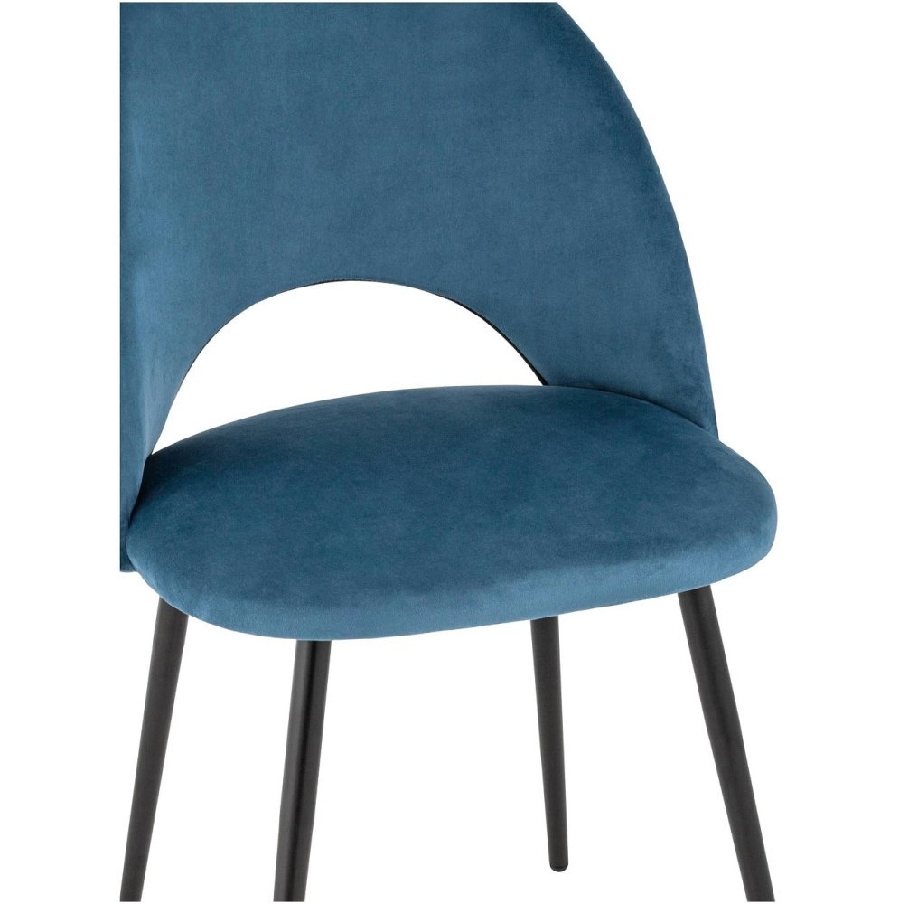 DINING CHAIR WITH BLACK METAL LEGS