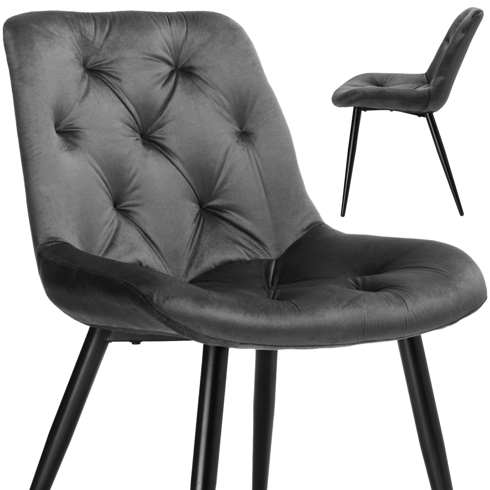 CHERRY II VELVET BLACK LEG STELA CHAIR