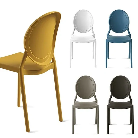 Modern Plastic & Acrylic Chair with Stackable Design