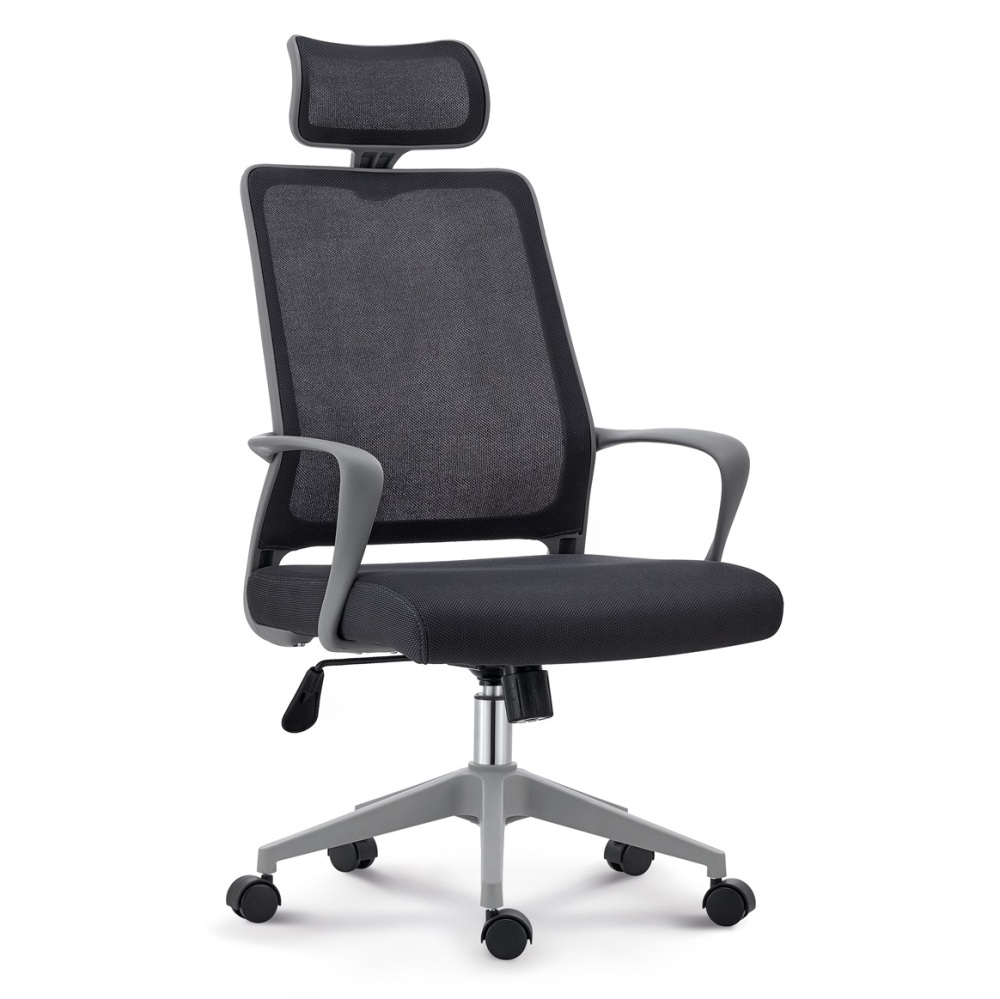 Headrest Executive Swivel Ergonomic Office Chairs High Back Full Mesh Grey Desk Computer Chair