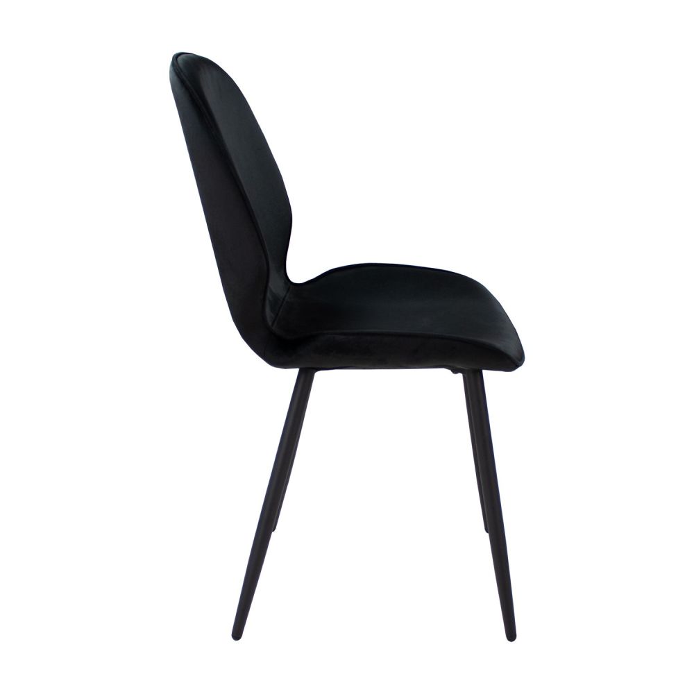 Light Luxury Black Iron Stand Makeup Leather Back Home Office Chair