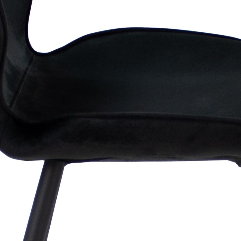 Light Luxury Black Iron Stand Makeup Leather Back Home Office Chair