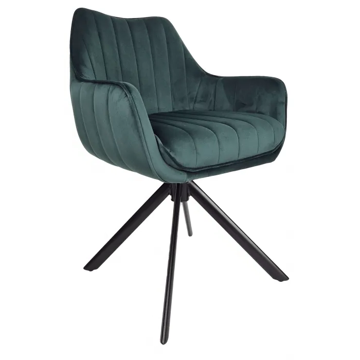 Swivel chair in velvet Azalia