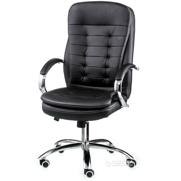High Quality Executive PU Leather Boss Chair Chrome Metal Arm