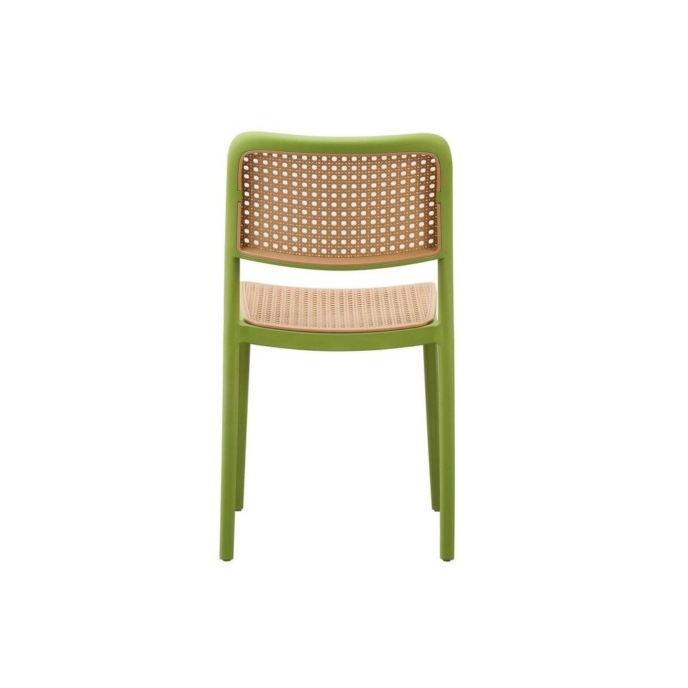 Green Natural Rattan Effect Kitchen Chairs