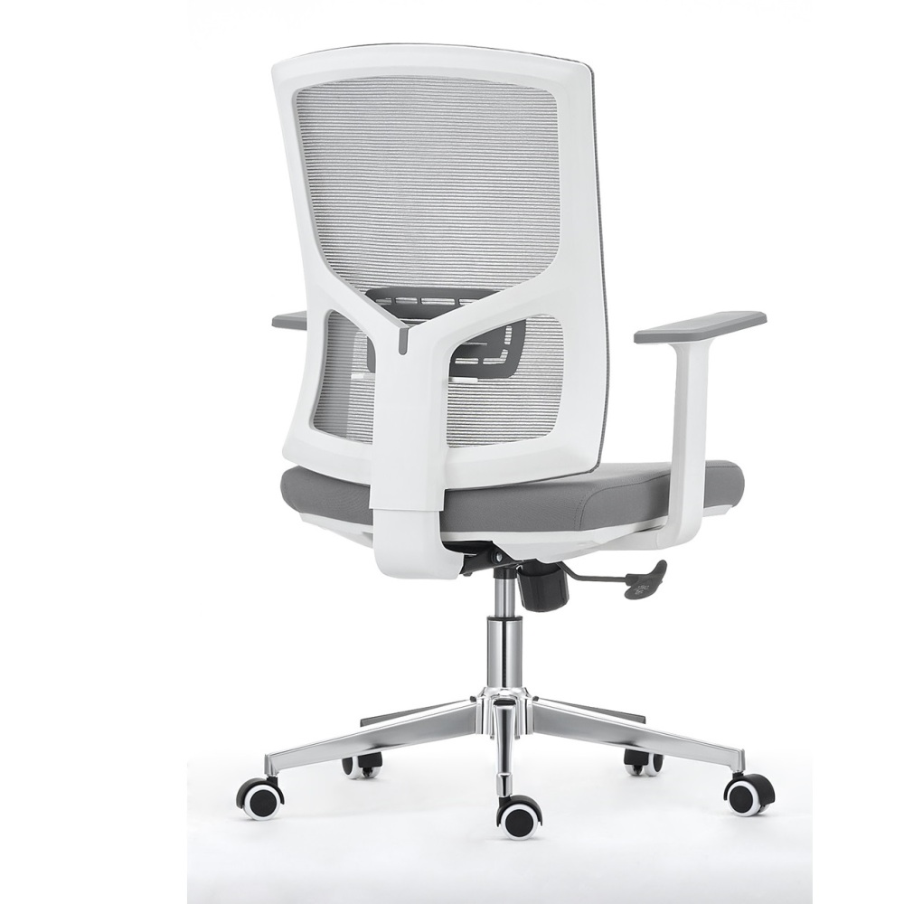 Gray Mesh Fabric Mid Back Office Chair with Arms