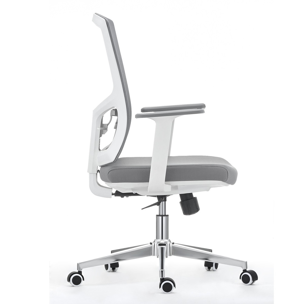 Gray Mesh Fabric Mid Back Office Chair with Arms
