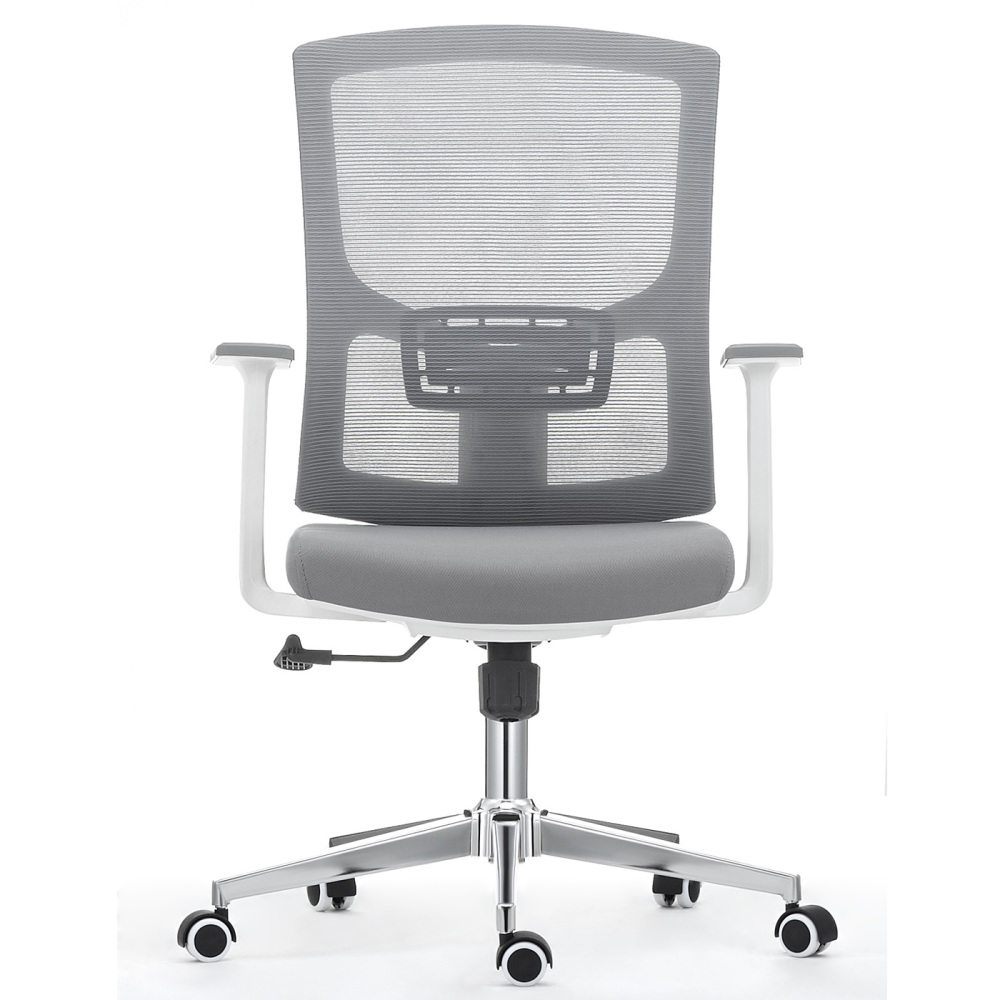 Gray Mesh Fabric Mid Back Office Chair with Arms