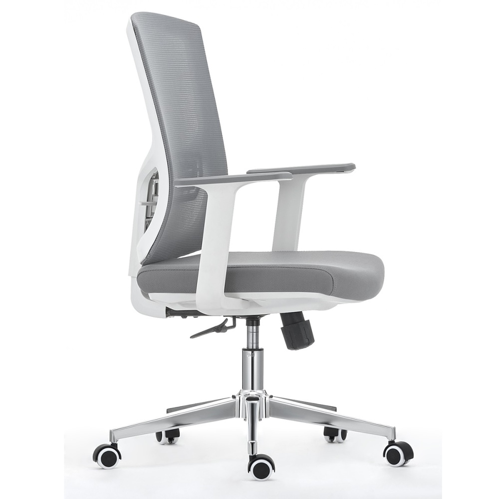 Gray Mesh Fabric Mid Back Office Chair with Arms