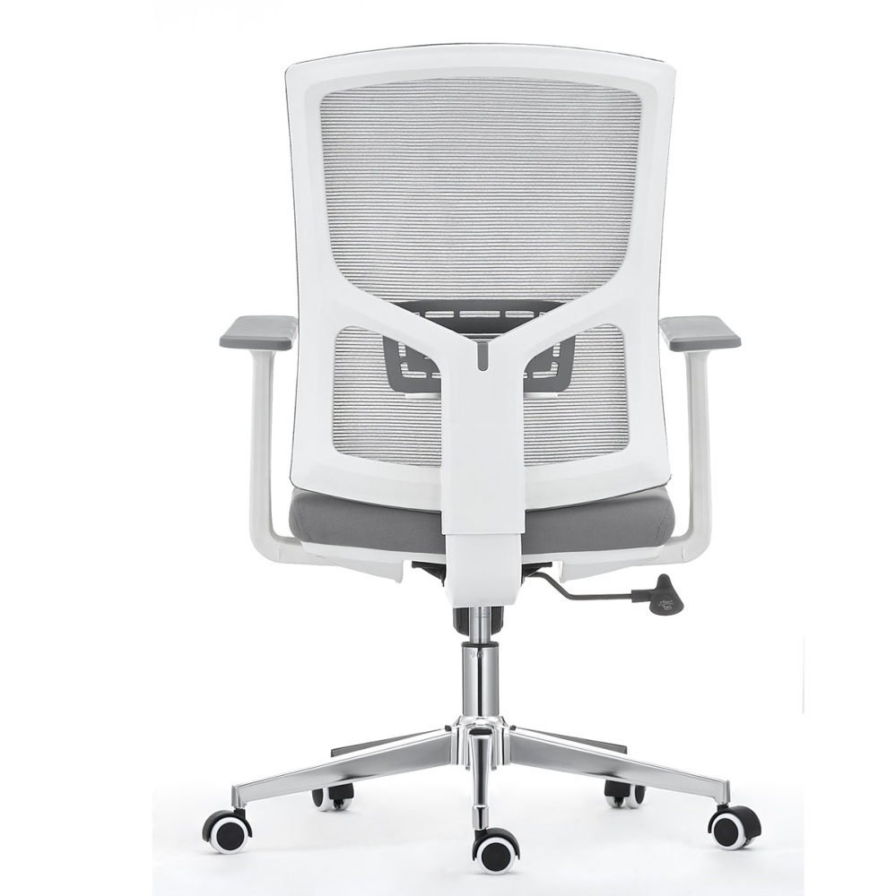 Gray Mesh Fabric Mid Back Office Chair with Arms