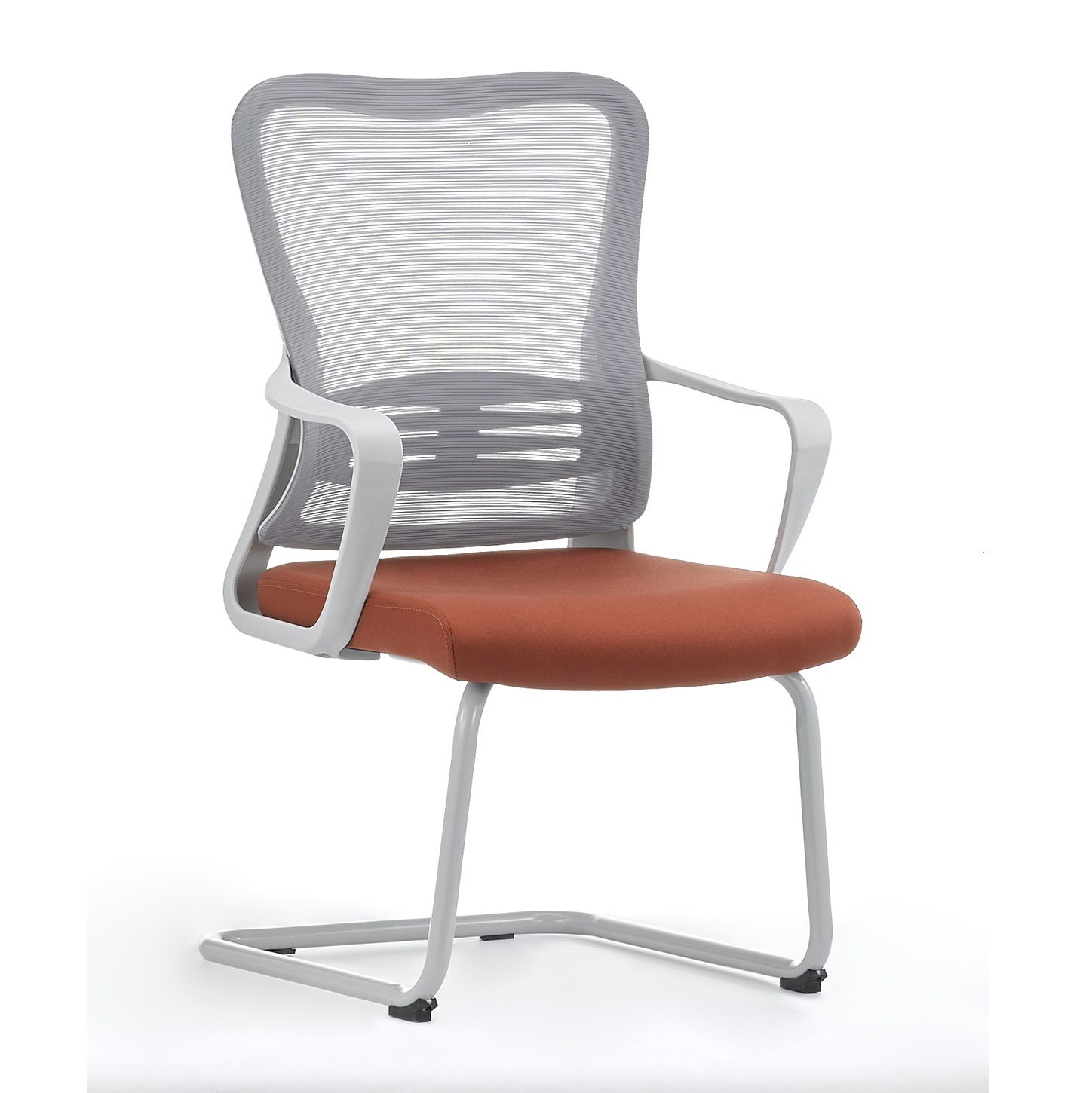 Black Mesh Sled Base Side Reception Chair