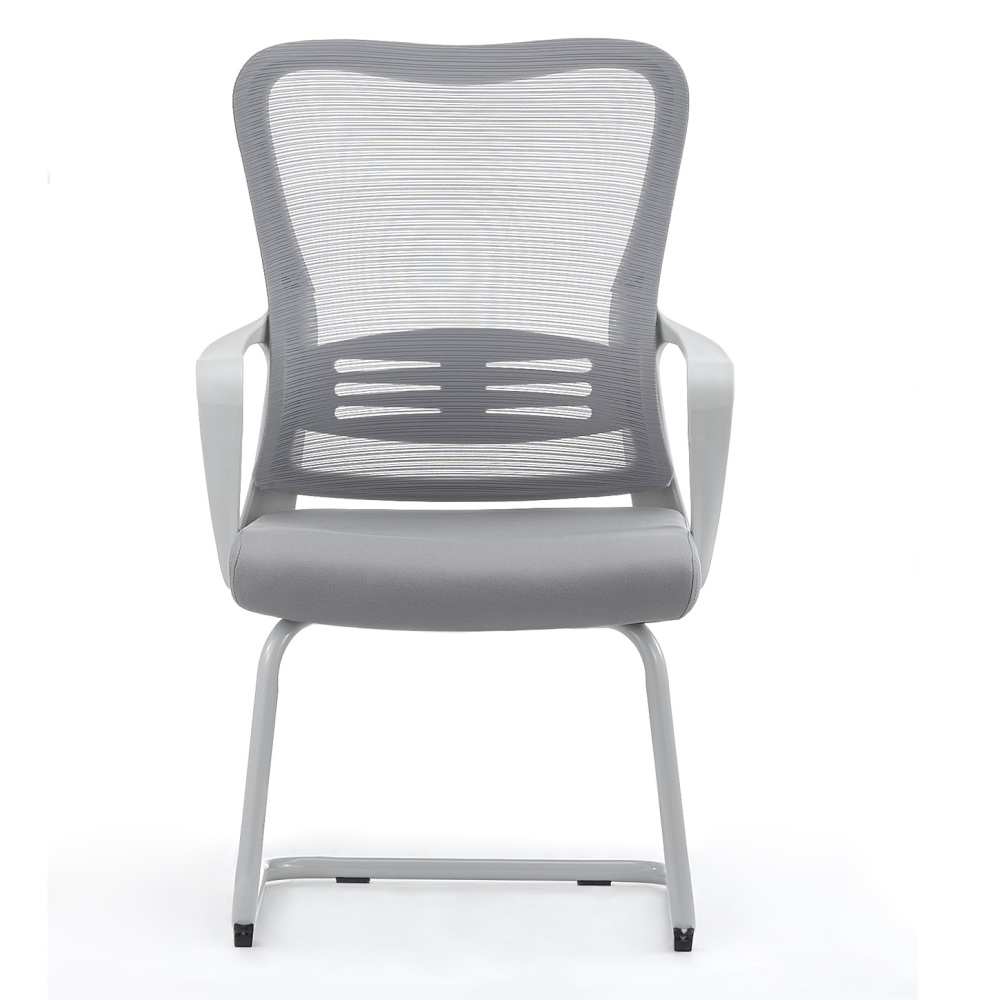 Black Mesh Sled Base Side Reception Chair