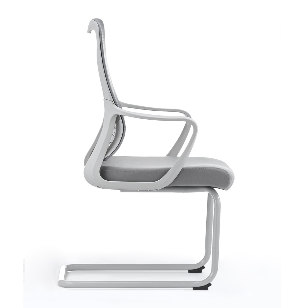 Black Mesh Sled Base Side Reception Chair