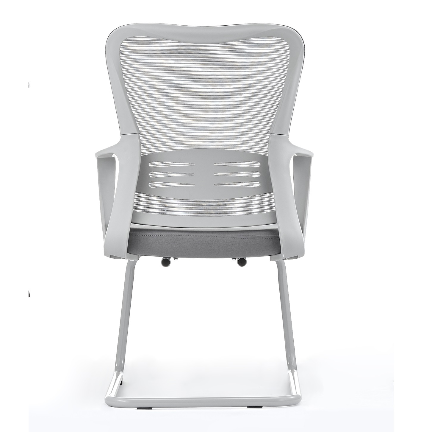 Black Mesh Sled Base Side Reception Chair