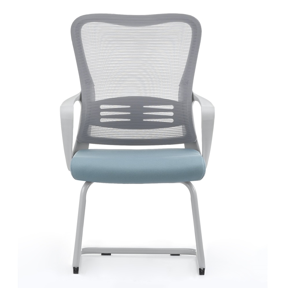 Black Mesh Sled Base Side Reception Chair