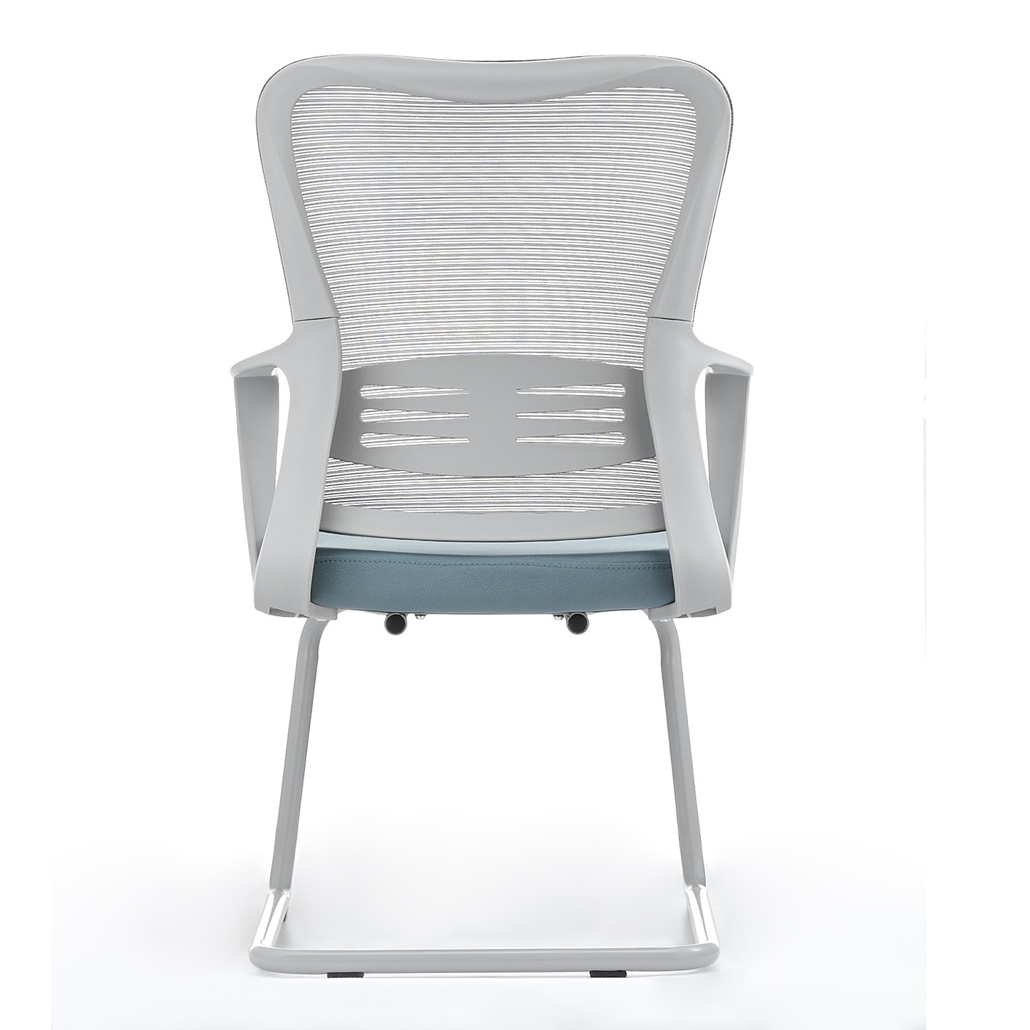 Black Mesh Sled Base Side Reception Chair