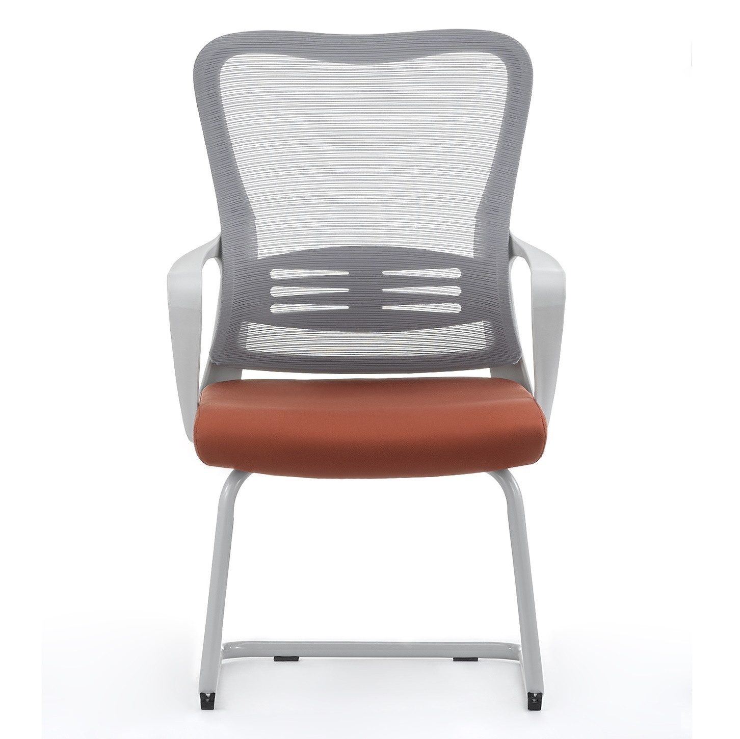 Black Mesh Sled Base Side Reception Chair