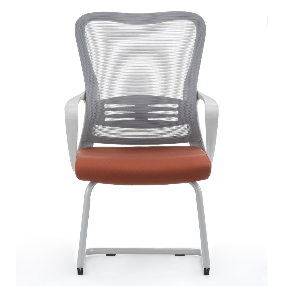 Black Mesh Sled Base Side Reception Chair