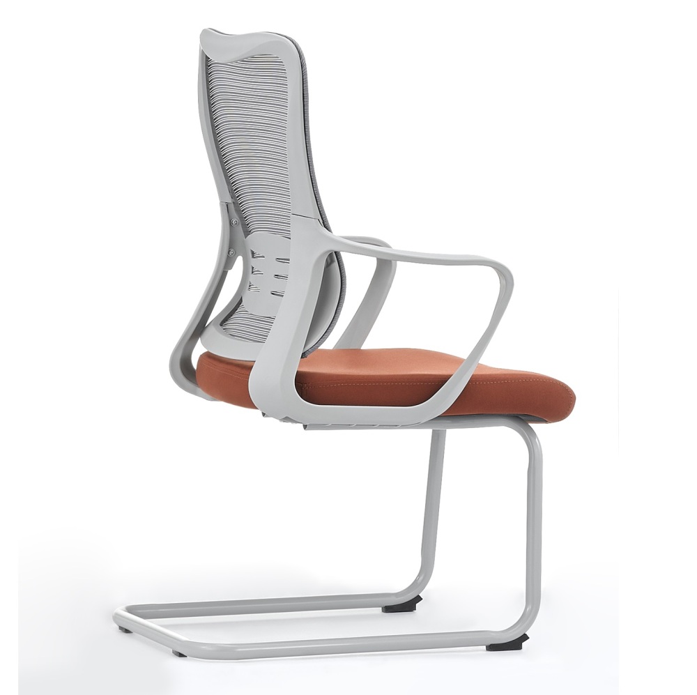 Black Mesh Sled Base Side Reception Chair