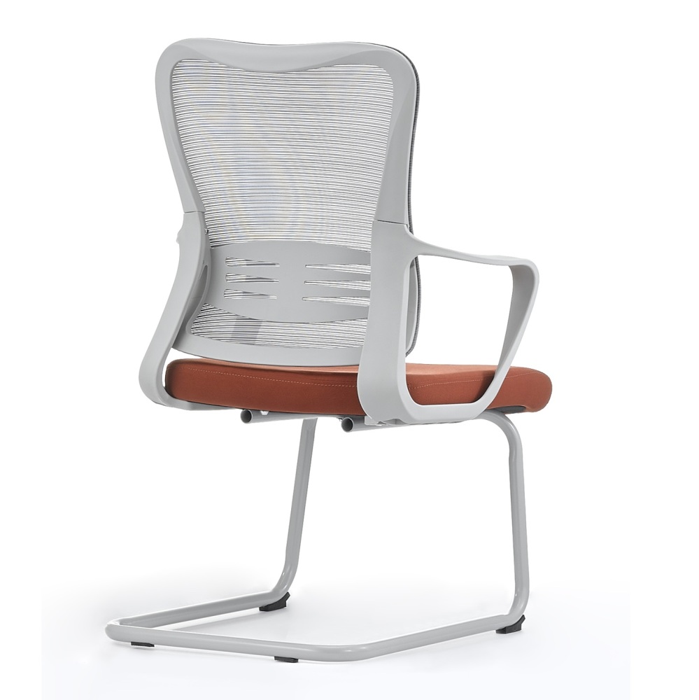 Black Mesh Sled Base Side Reception Chair