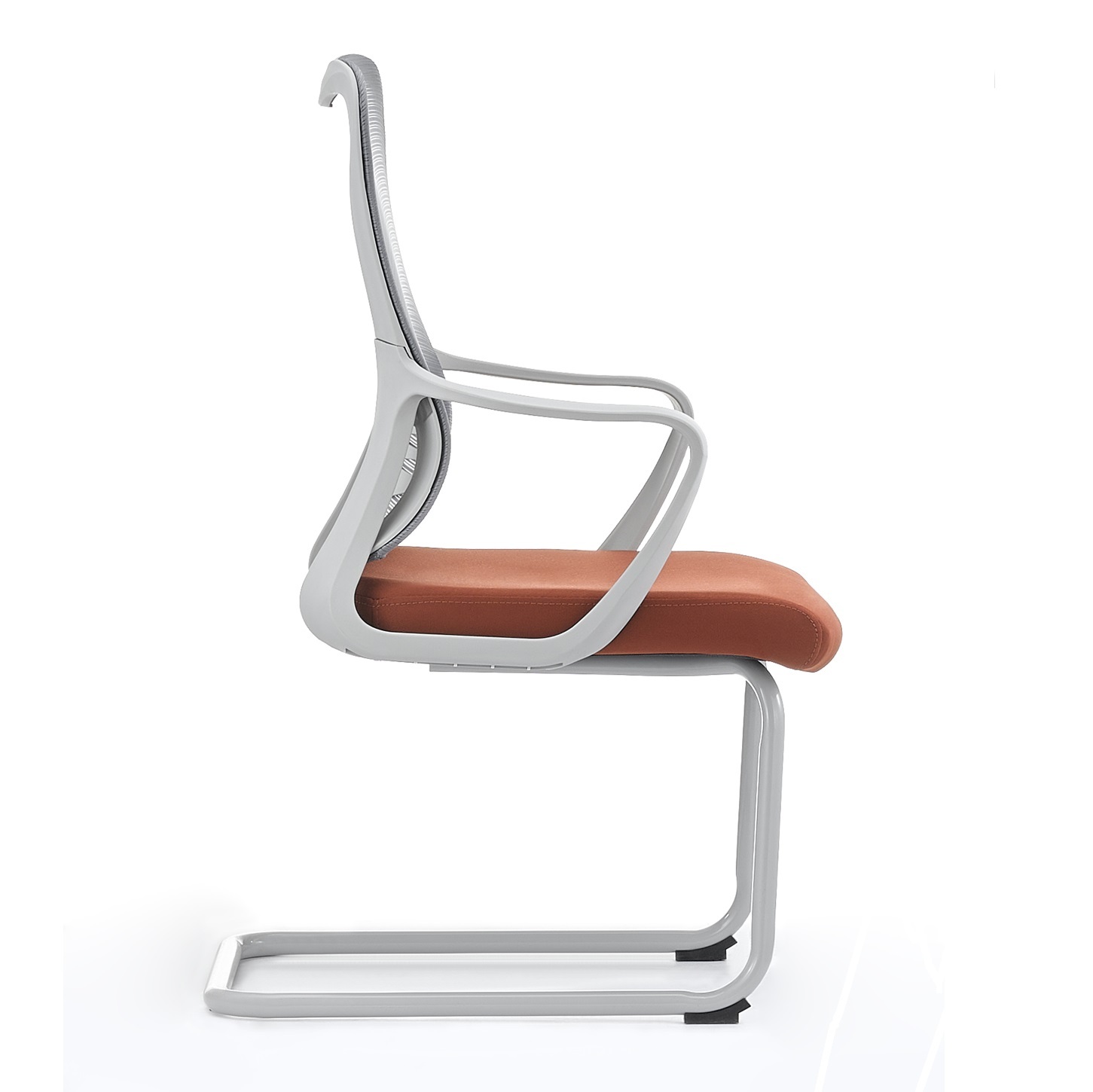 Black Mesh Sled Base Side Reception Chair