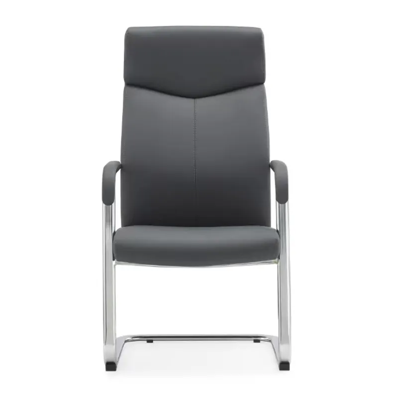 Modern Conference Chair with Ergonomic Design, Mid-Back and Waterfall Seat in Leather