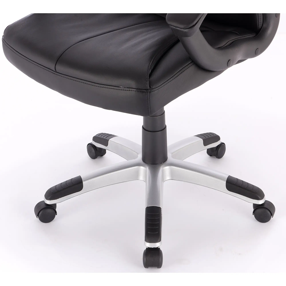 Boss Office Products Black Contemporary Ergonomic Adjustable Height Swivel Upholstered Executive Chair