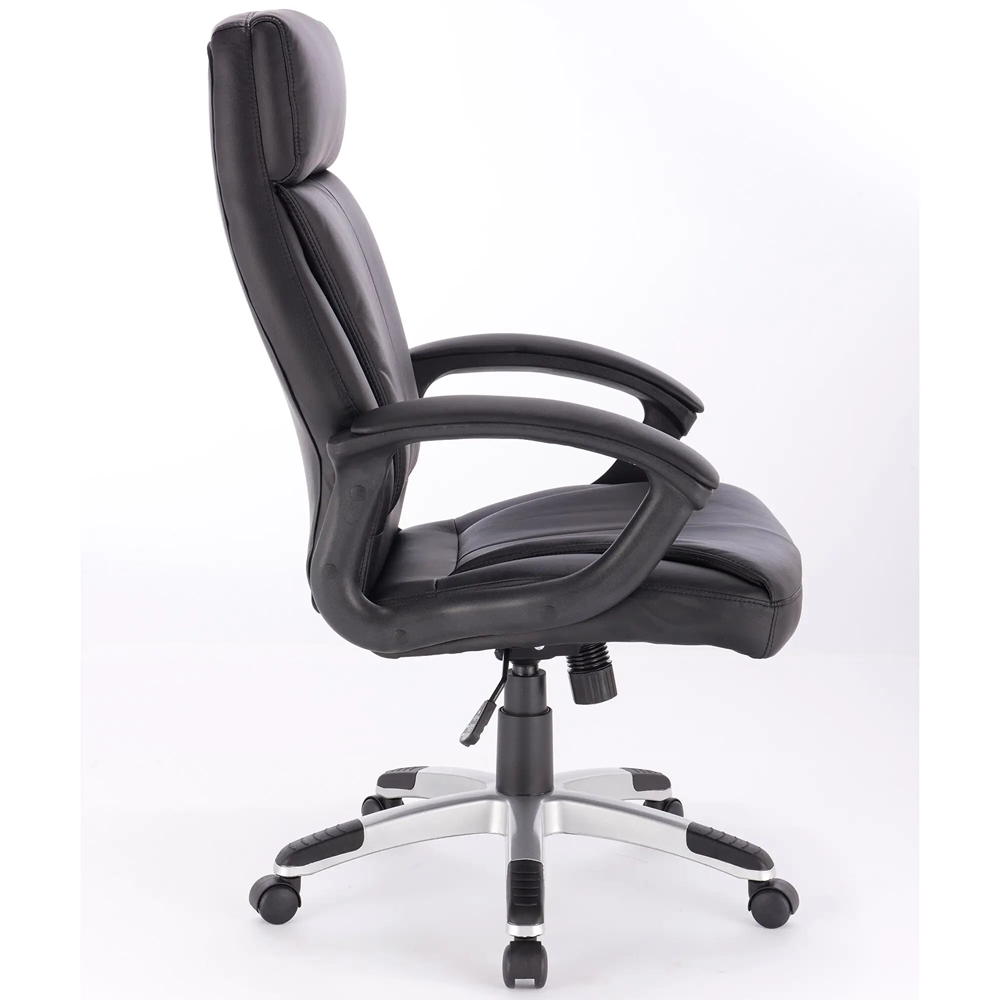 Boss Office Products Black Contemporary Ergonomic Adjustable Height Swivel Upholstered Executive Chair