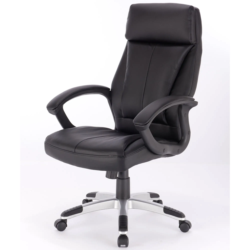 Boss Office Products Black Contemporary Ergonomic Adjustable Height Swivel Upholstered Executive Chair