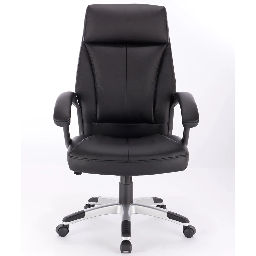 Boss Office Products Black Contemporary Ergonomic Adjustable Height Swivel Upholstered Executive Chair