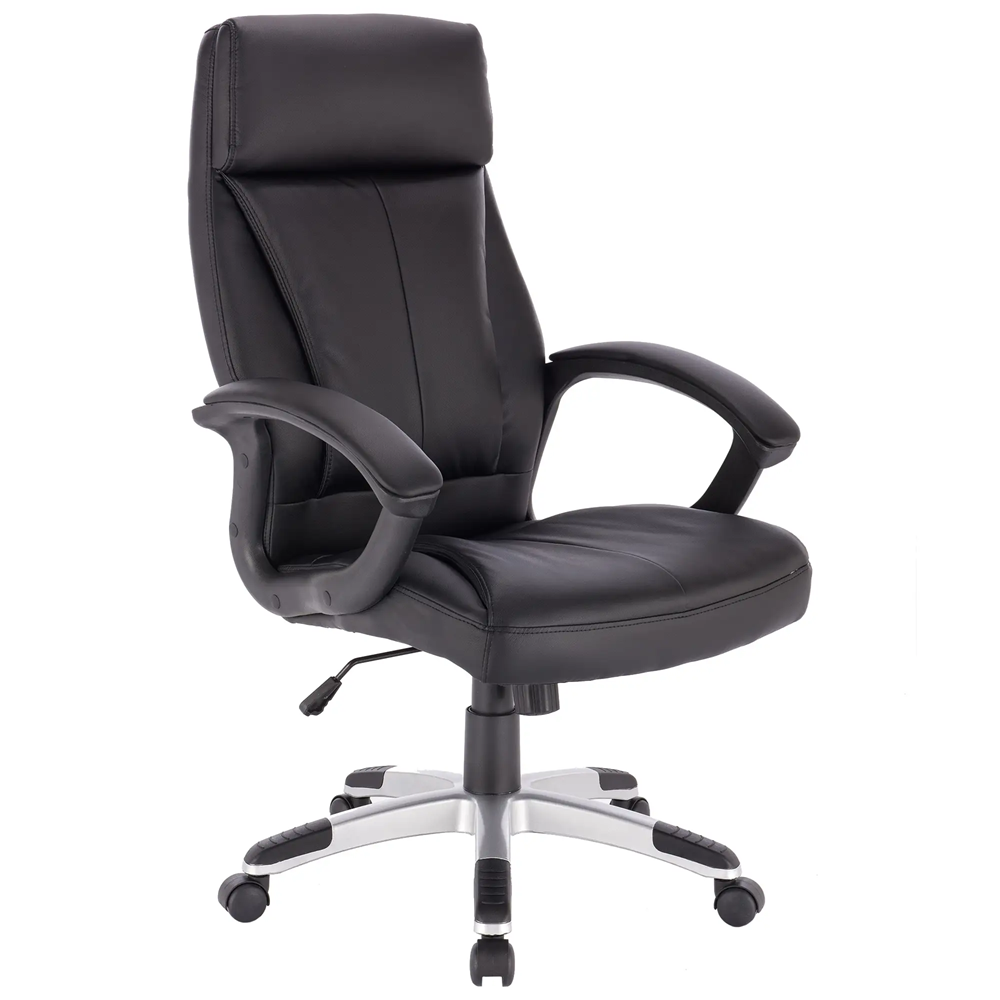 Boss Office Products Black Contemporary Ergonomic Adjustable Height Swivel Upholstered Executive Chair
