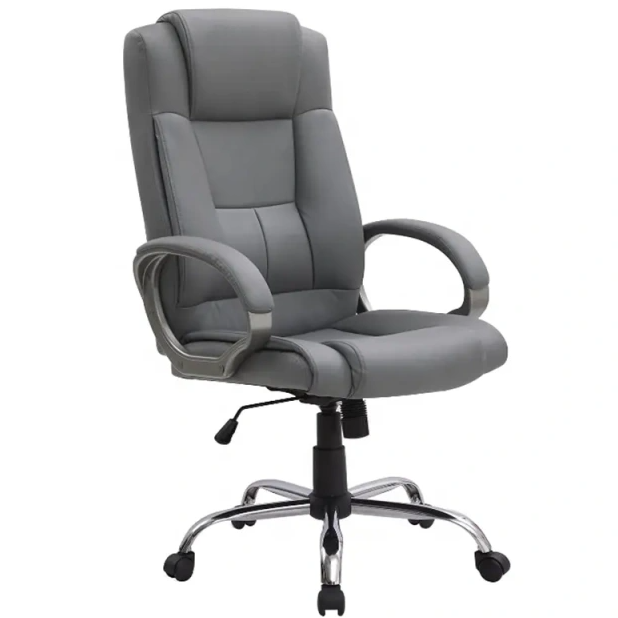 Executive Office Chair Adjustable Height Faux Leather Gray Washington ergonomic chair