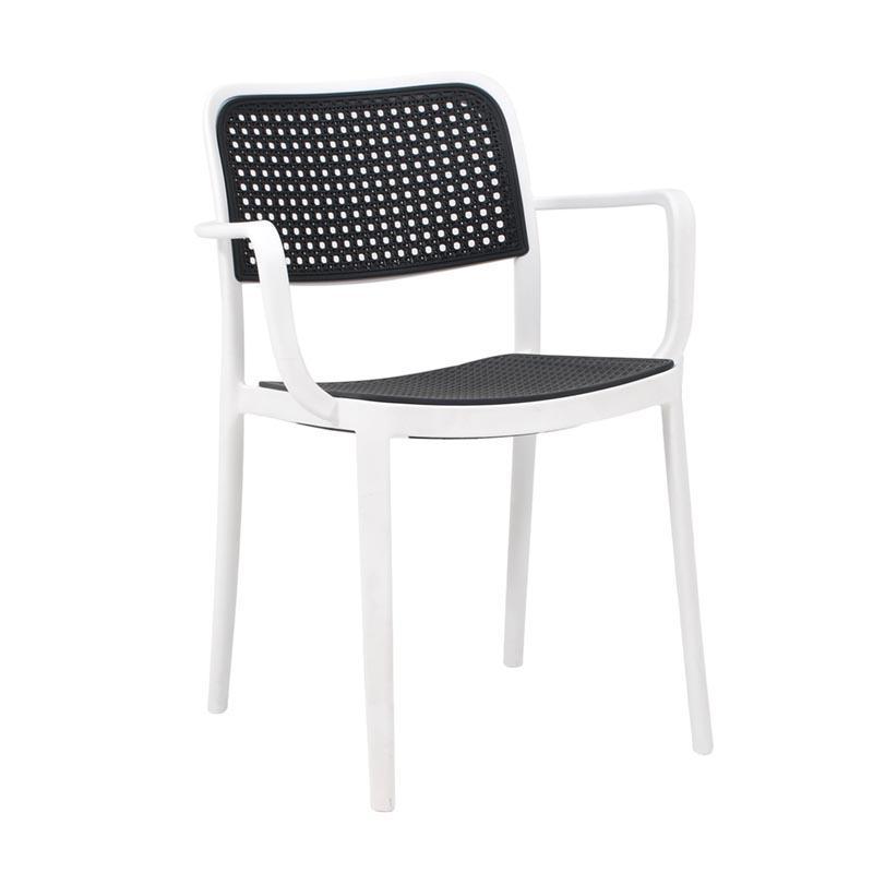Nordic Ratan Chair Modern Hotel Banquet Living Room Wooden Black Cafe Dining Chair Armrest